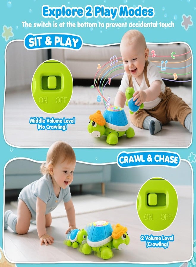 BAYSING Baby Toys 6-12 Months, Musical Turtle Crawling Infant Toy Set for Tummy Time, Early Educational Learning Toys, Baby Essentials Toy, Christmas Birthday Gifts for Boy Girl 7 8 9 10 11 Month 0-1 Year Old - Image 4